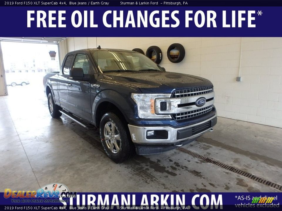2019 Ford F150 XLT SuperCab 4x4 Blue Jeans / Earth Gray Photo #1