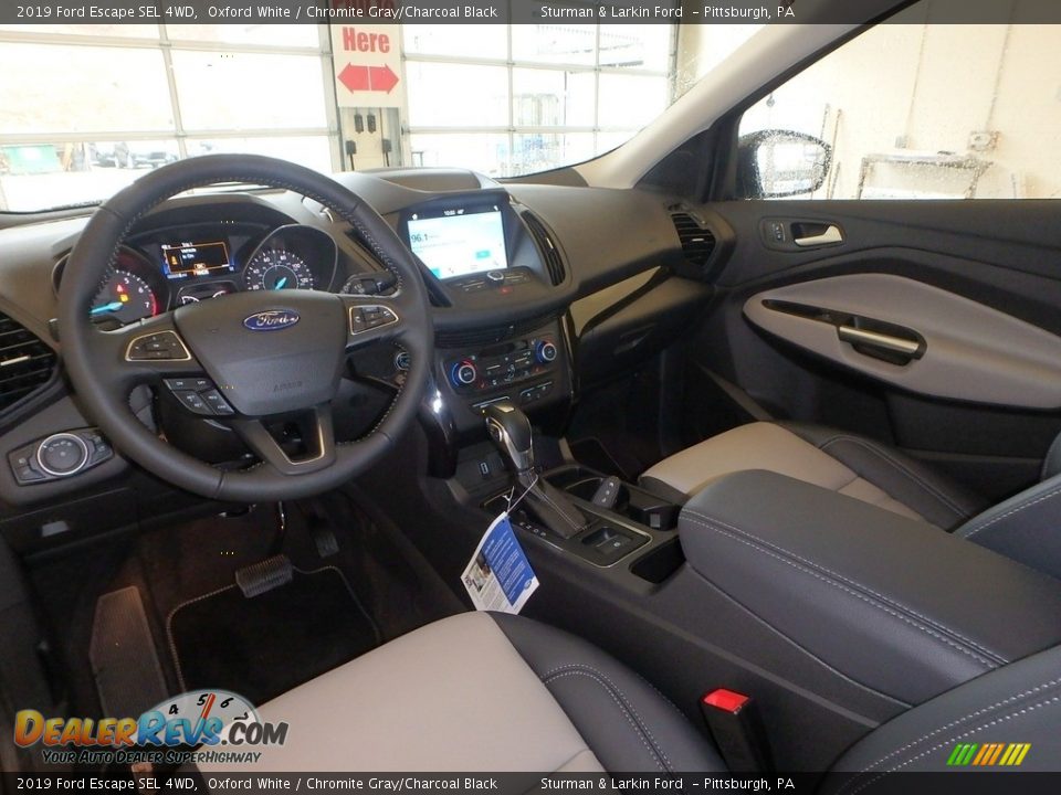 2019 Ford Escape SEL 4WD Oxford White / Chromite Gray/Charcoal Black Photo #9