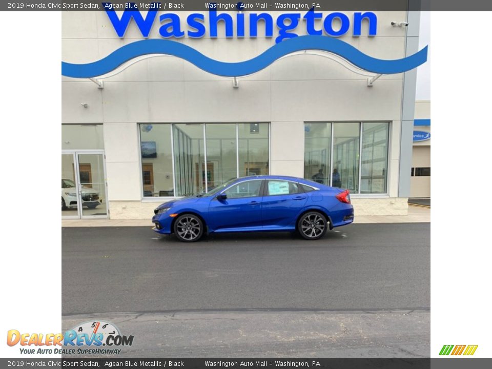 2019 Honda Civic Sport Sedan Agean Blue Metallic / Black Photo #1