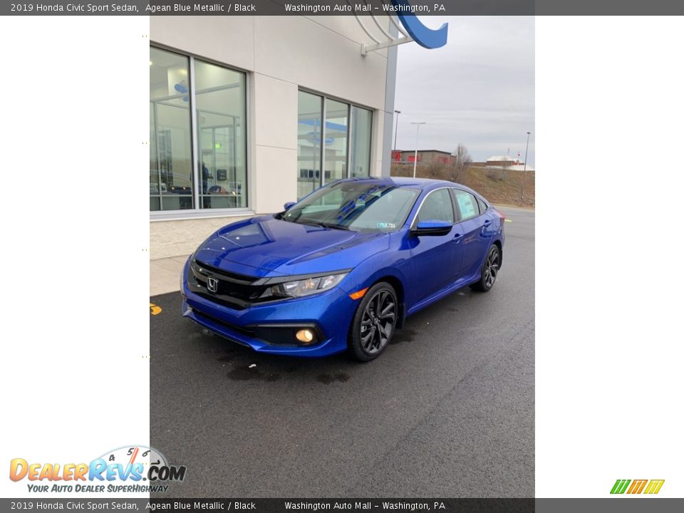 2019 Honda Civic Sport Sedan Agean Blue Metallic / Black Photo #2