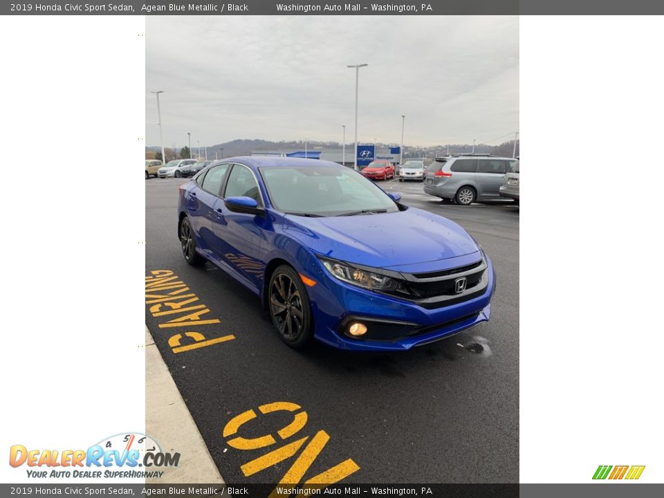 2019 Honda Civic Sport Sedan Agean Blue Metallic / Black Photo #4