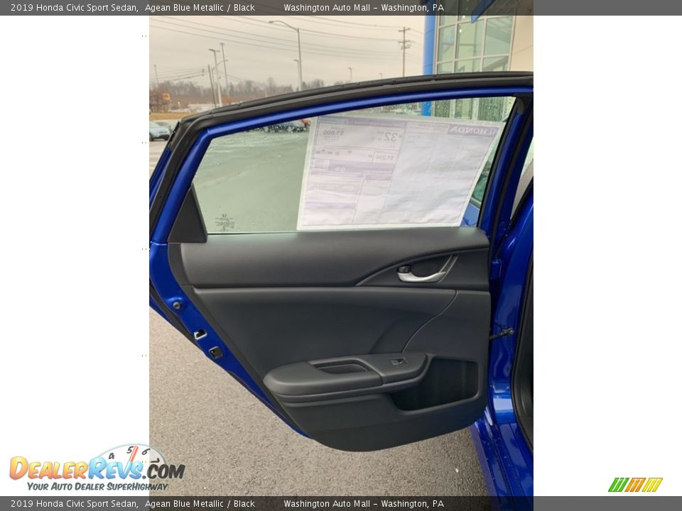 2019 Honda Civic Sport Sedan Agean Blue Metallic / Black Photo #16