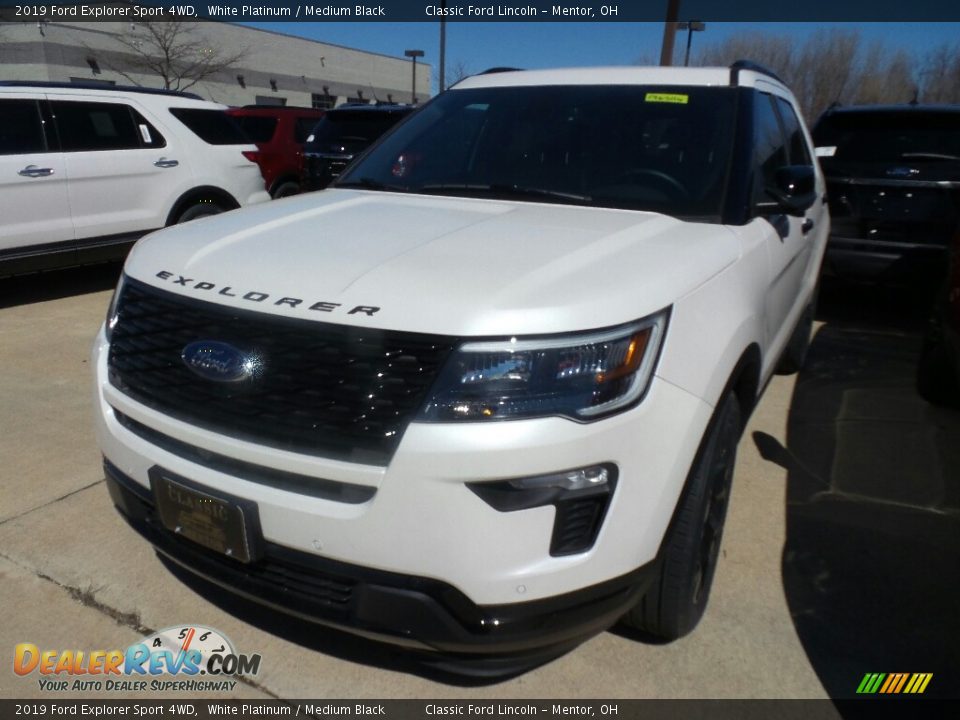 2019 Ford Explorer Sport 4WD White Platinum / Medium Black Photo #1