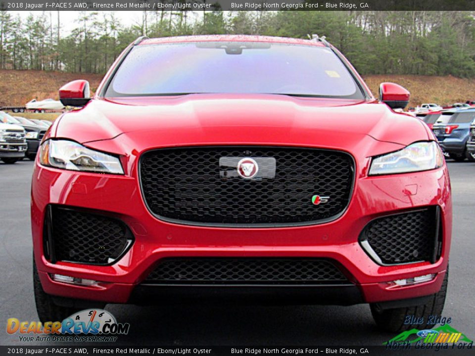 2018 Jaguar F-PACE S AWD Firenze Red Metallic / Ebony/Light Oyster Photo #8