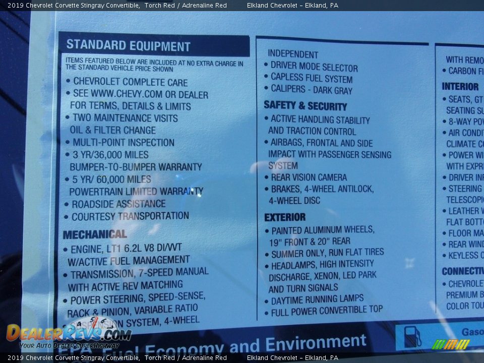 2019 Chevrolet Corvette Stingray Convertible Torch Red / Adrenaline Red Photo #20