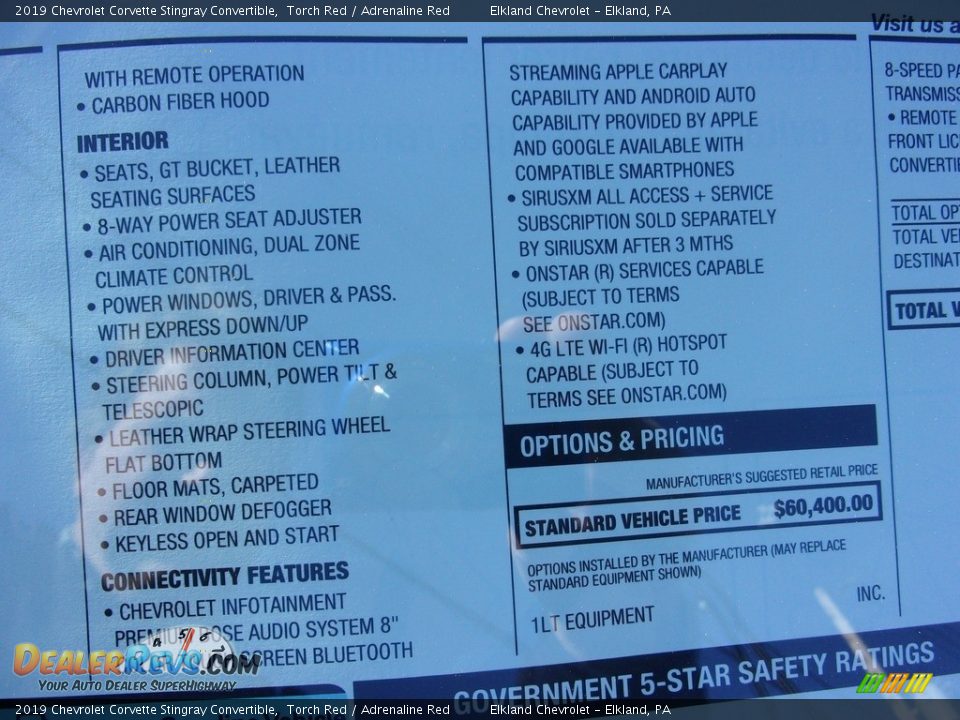 2019 Chevrolet Corvette Stingray Convertible Torch Red / Adrenaline Red Photo #21