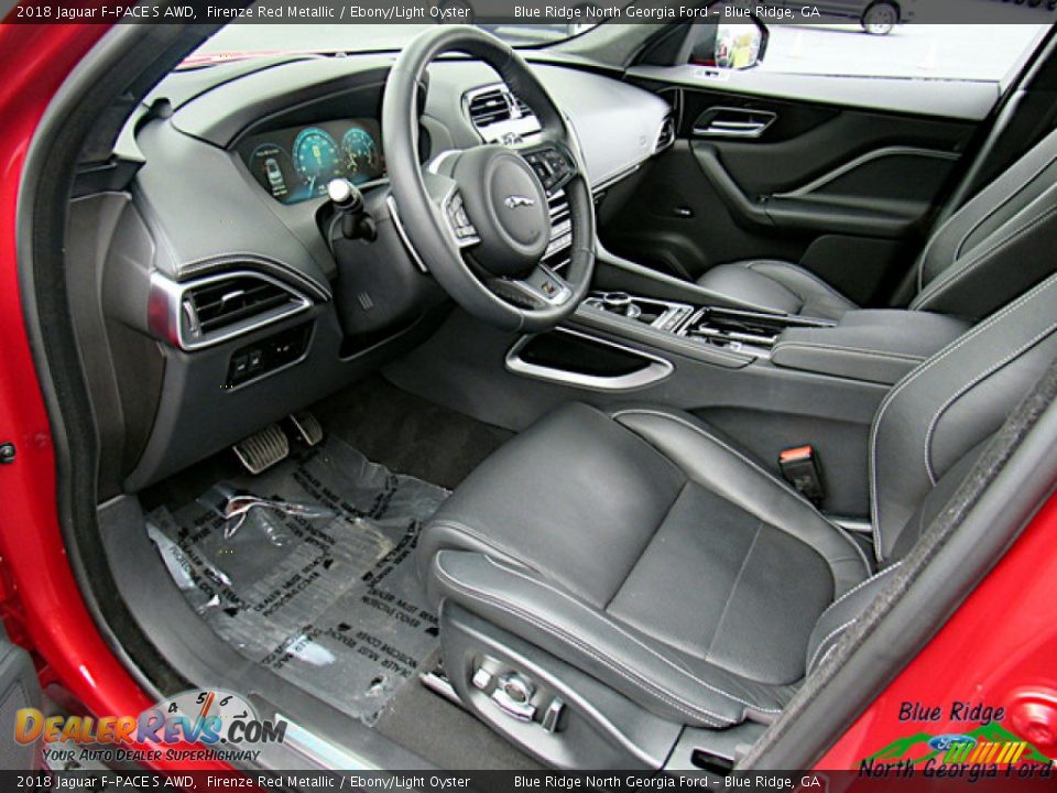 2018 Jaguar F-PACE S AWD Firenze Red Metallic / Ebony/Light Oyster Photo #35