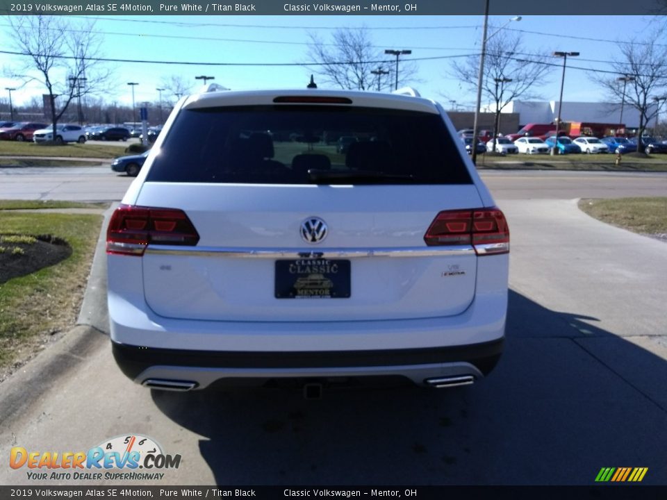 2019 Volkswagen Atlas SE 4Motion Pure White / Titan Black Photo #5