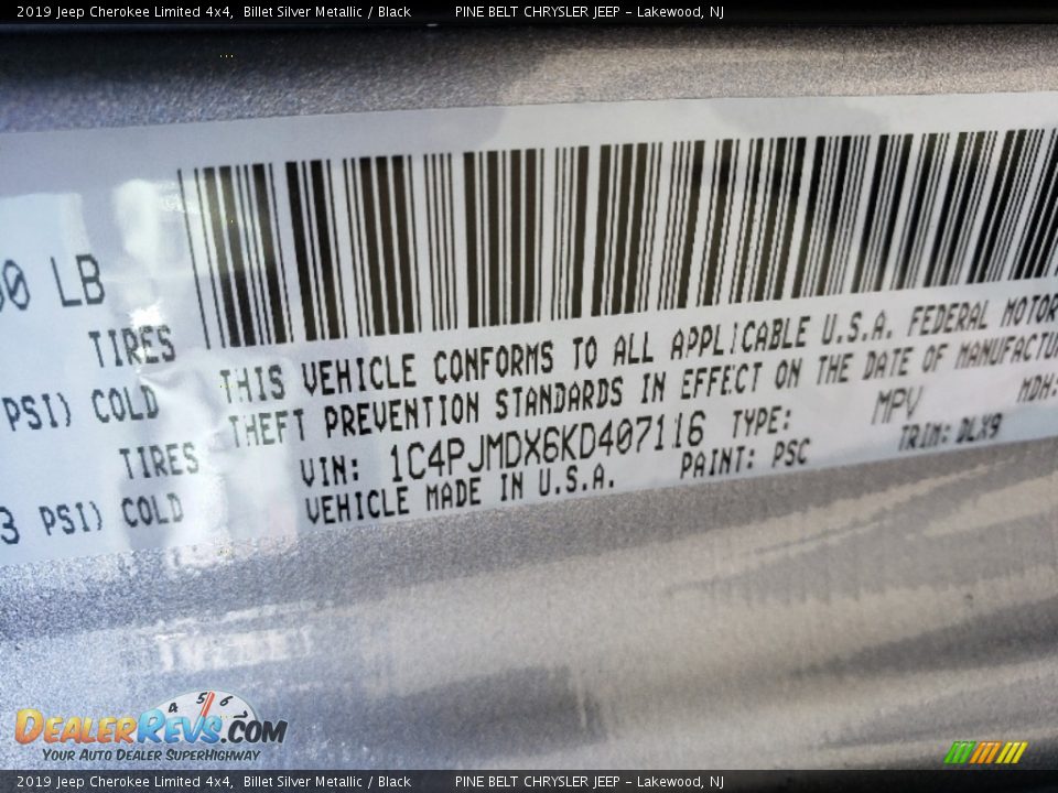 2019 Jeep Cherokee Limited 4x4 Billet Silver Metallic / Black Photo #9