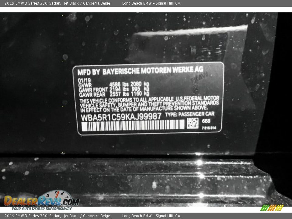 2019 BMW 3 Series 330i Sedan Jet Black / Canberra Beige Photo #11