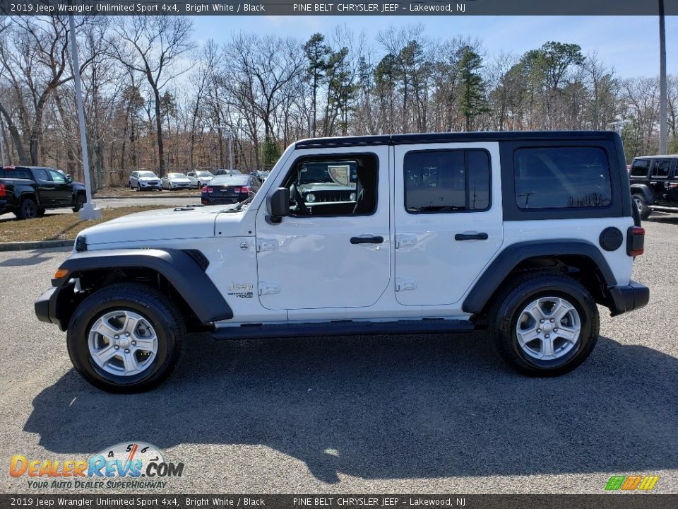 2019 Jeep Wrangler Unlimited Sport 4x4 Bright White / Black Photo #3