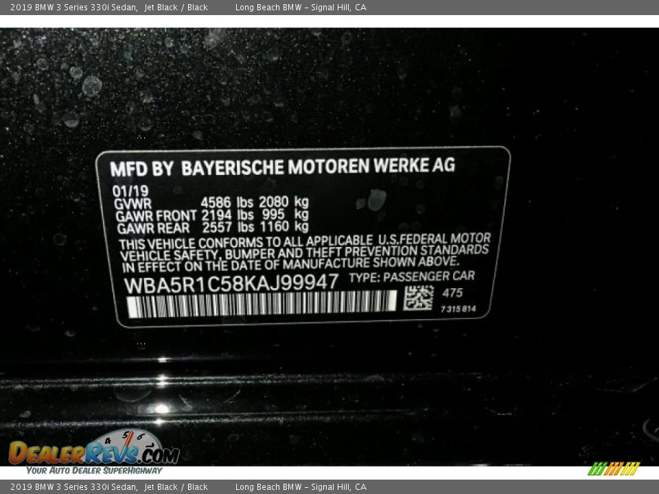 2019 BMW 3 Series 330i Sedan Jet Black / Black Photo #11