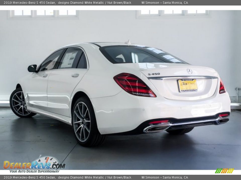 2019 Mercedes-Benz S 450 Sedan designo Diamond White Metallic / Nut Brown/Black Photo #2