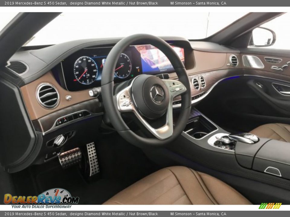 2019 Mercedes-Benz S 450 Sedan designo Diamond White Metallic / Nut Brown/Black Photo #4