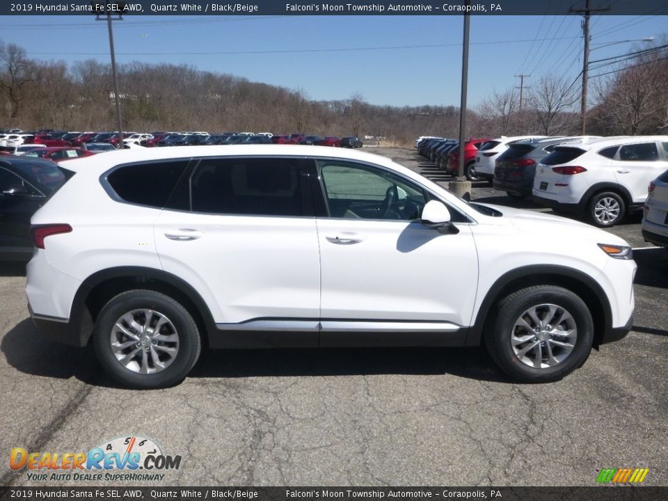 2019 Hyundai Santa Fe SEL AWD Quartz White / Black/Beige Photo #1