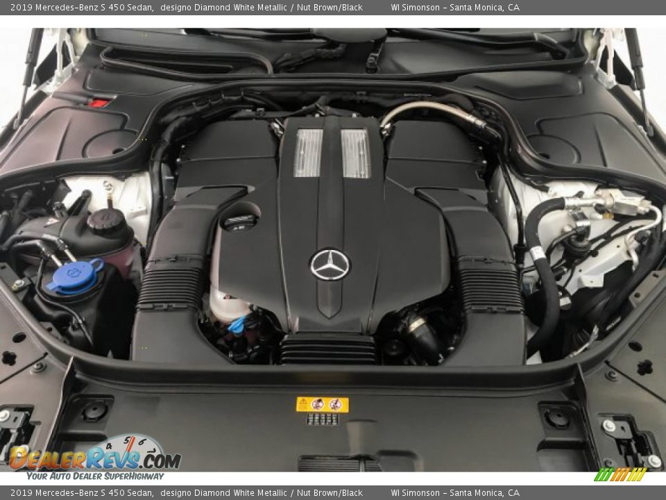 2019 Mercedes-Benz S 450 Sedan designo Diamond White Metallic / Nut Brown/Black Photo #8