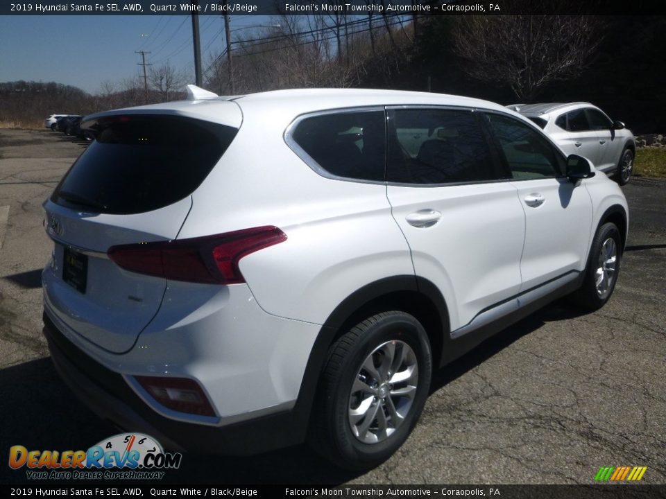 2019 Hyundai Santa Fe SEL AWD Quartz White / Black/Beige Photo #2