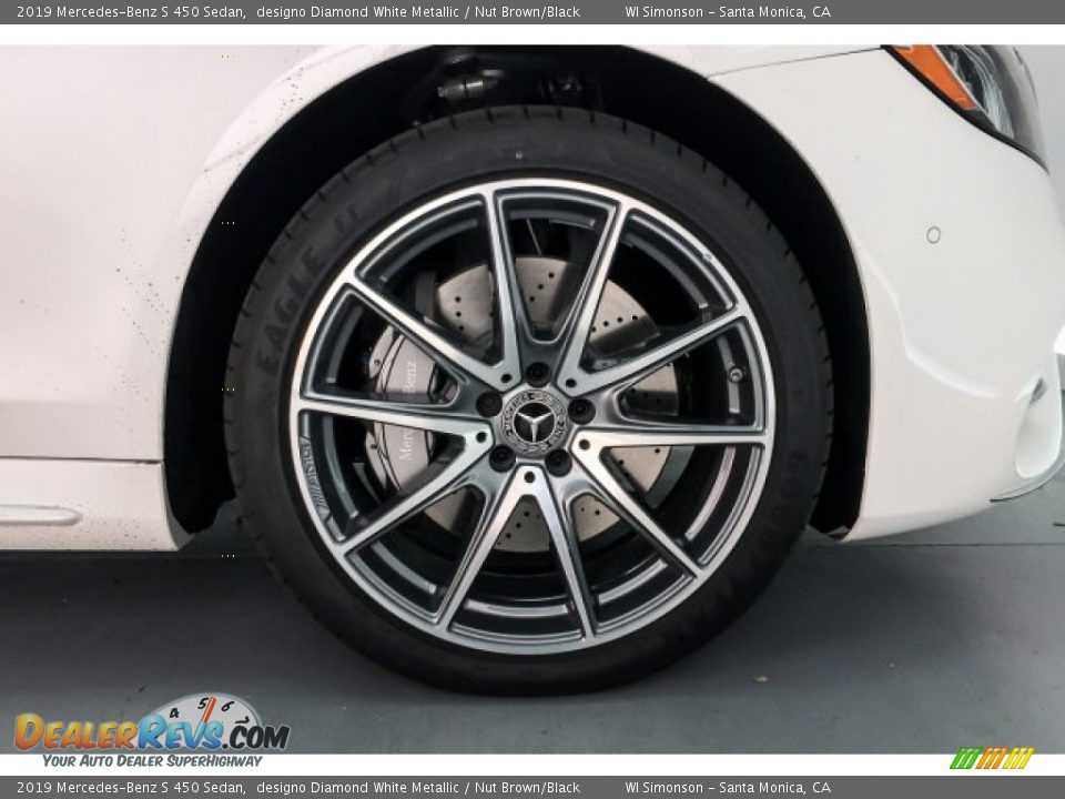 2019 Mercedes-Benz S 450 Sedan designo Diamond White Metallic / Nut Brown/Black Photo #9
