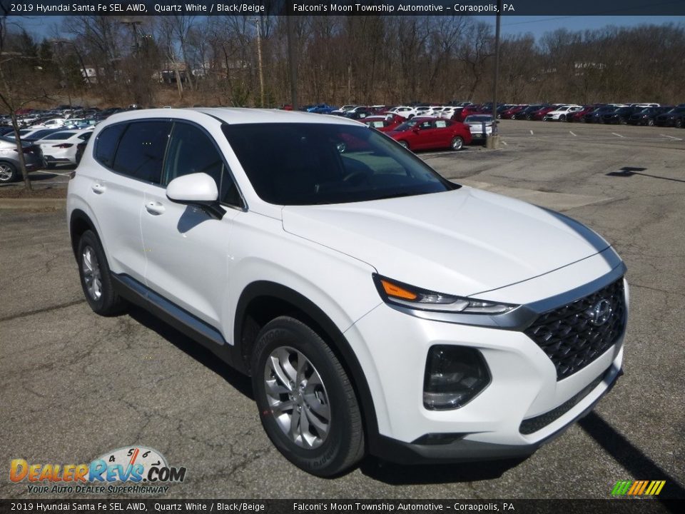 2019 Hyundai Santa Fe SEL AWD Quartz White / Black/Beige Photo #3