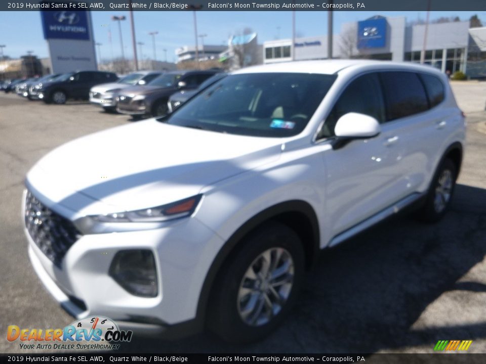 2019 Hyundai Santa Fe SEL AWD Quartz White / Black/Beige Photo #5