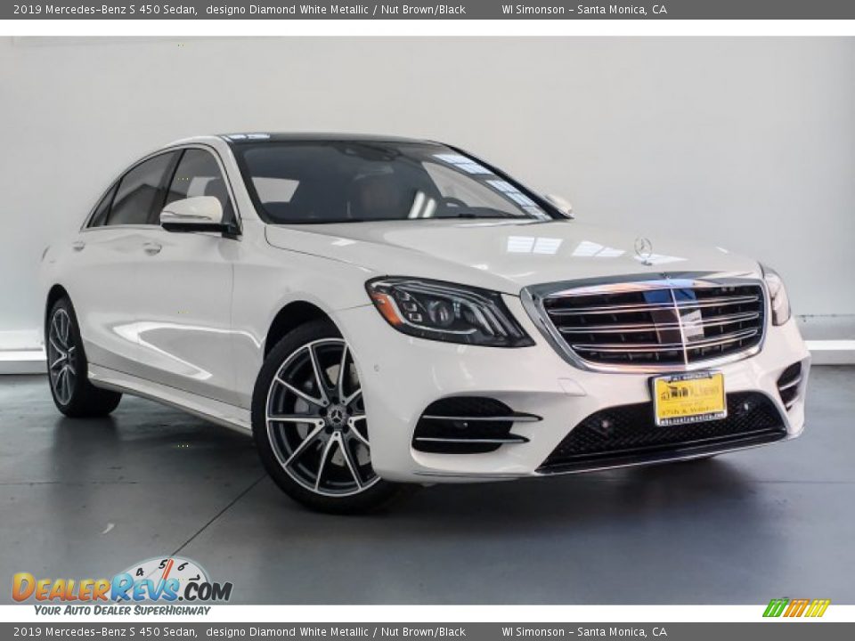 2019 Mercedes-Benz S 450 Sedan designo Diamond White Metallic / Nut Brown/Black Photo #12
