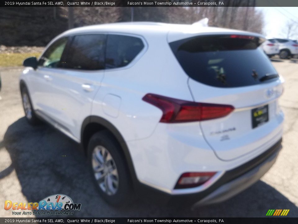 2019 Hyundai Santa Fe SEL AWD Quartz White / Black/Beige Photo #6