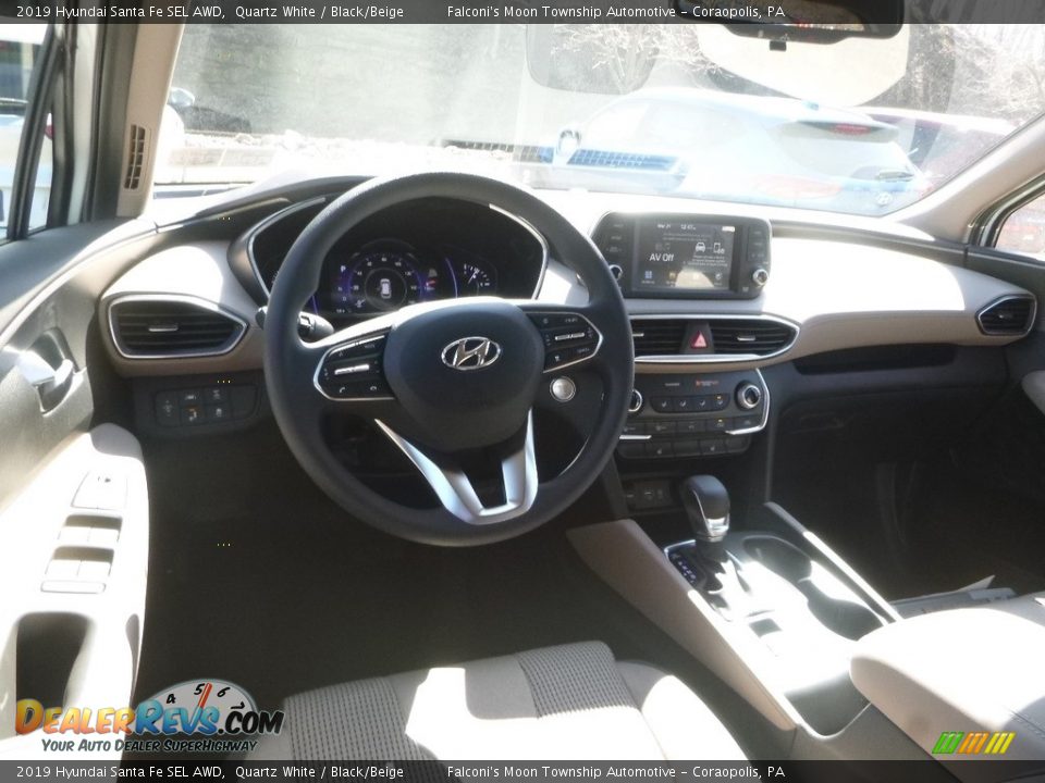 2019 Hyundai Santa Fe SEL AWD Quartz White / Black/Beige Photo #9