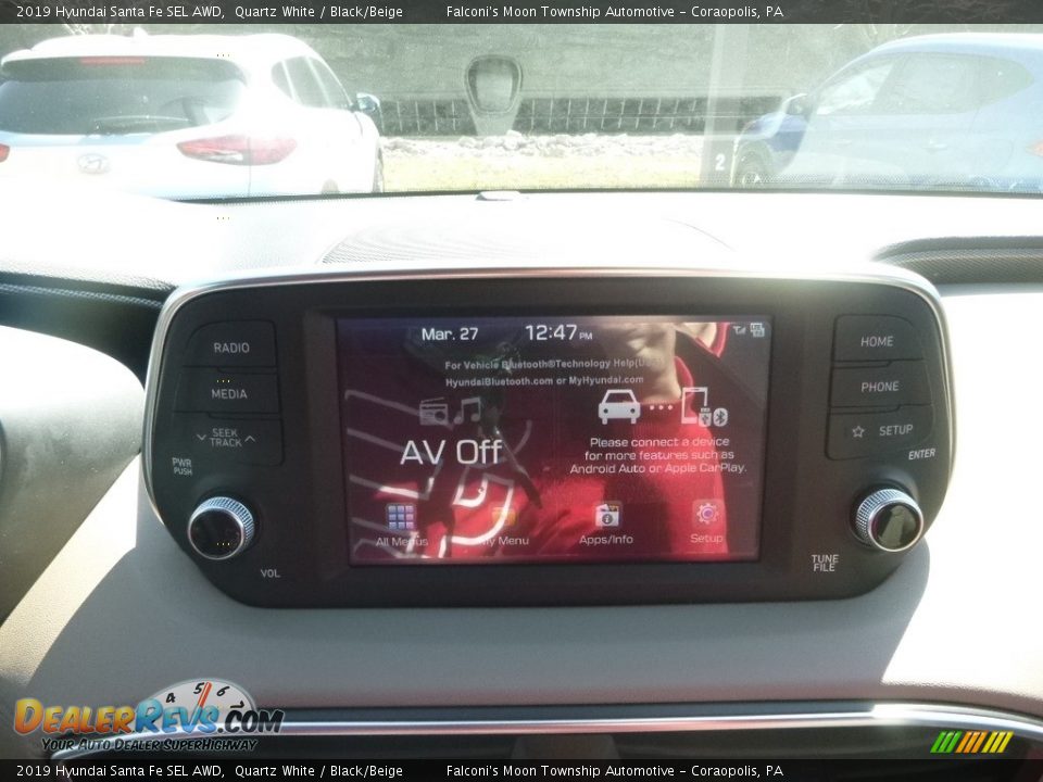 2019 Hyundai Santa Fe SEL AWD Quartz White / Black/Beige Photo #13