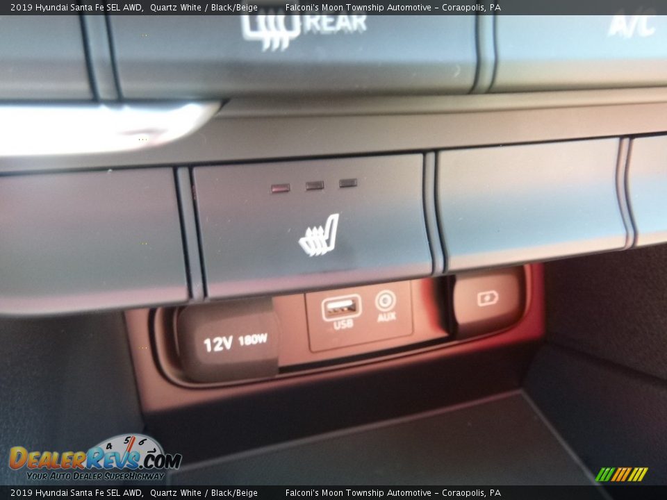 2019 Hyundai Santa Fe SEL AWD Quartz White / Black/Beige Photo #15