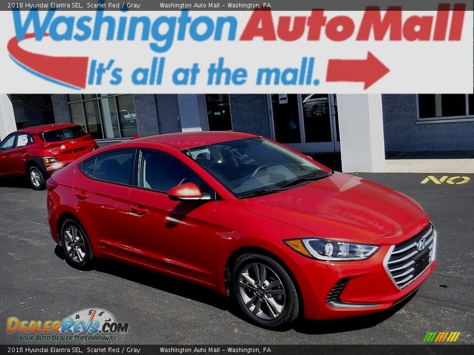 2018 Hyundai Elantra SEL Scarlet Red / Gray Photo #1