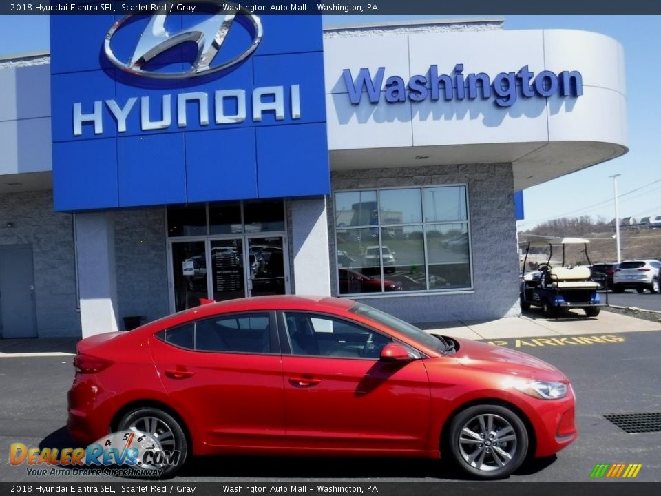 2018 Hyundai Elantra SEL Scarlet Red / Gray Photo #2