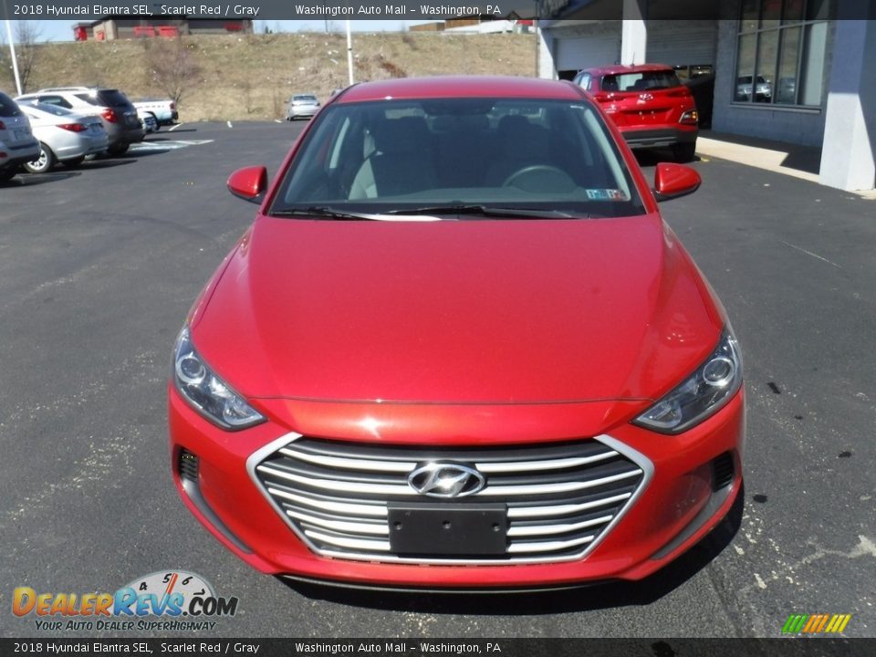2018 Hyundai Elantra SEL Scarlet Red / Gray Photo #4