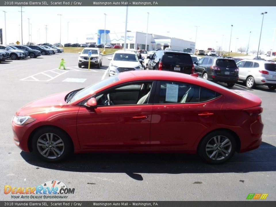 2018 Hyundai Elantra SEL Scarlet Red / Gray Photo #6