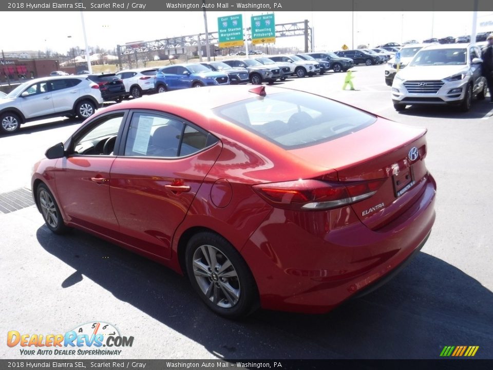 2018 Hyundai Elantra SEL Scarlet Red / Gray Photo #7