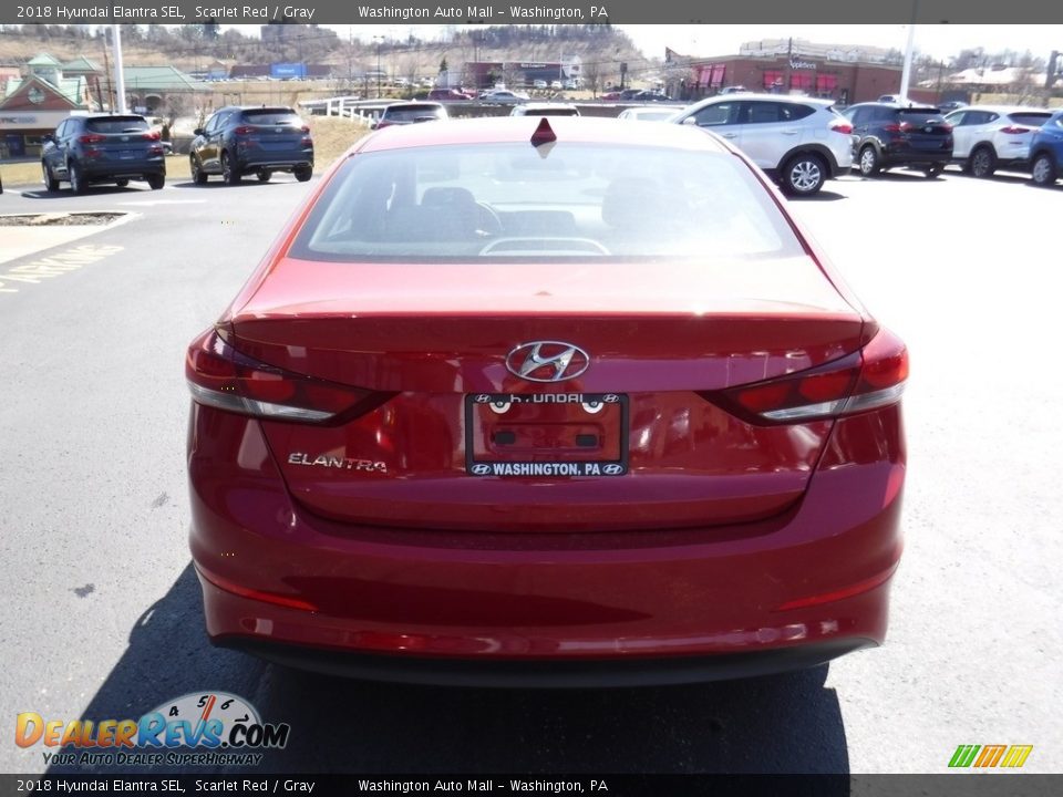 2018 Hyundai Elantra SEL Scarlet Red / Gray Photo #8