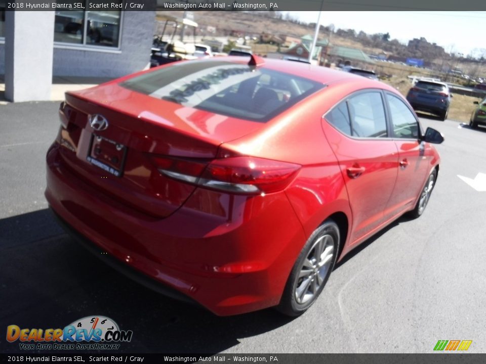 2018 Hyundai Elantra SEL Scarlet Red / Gray Photo #9