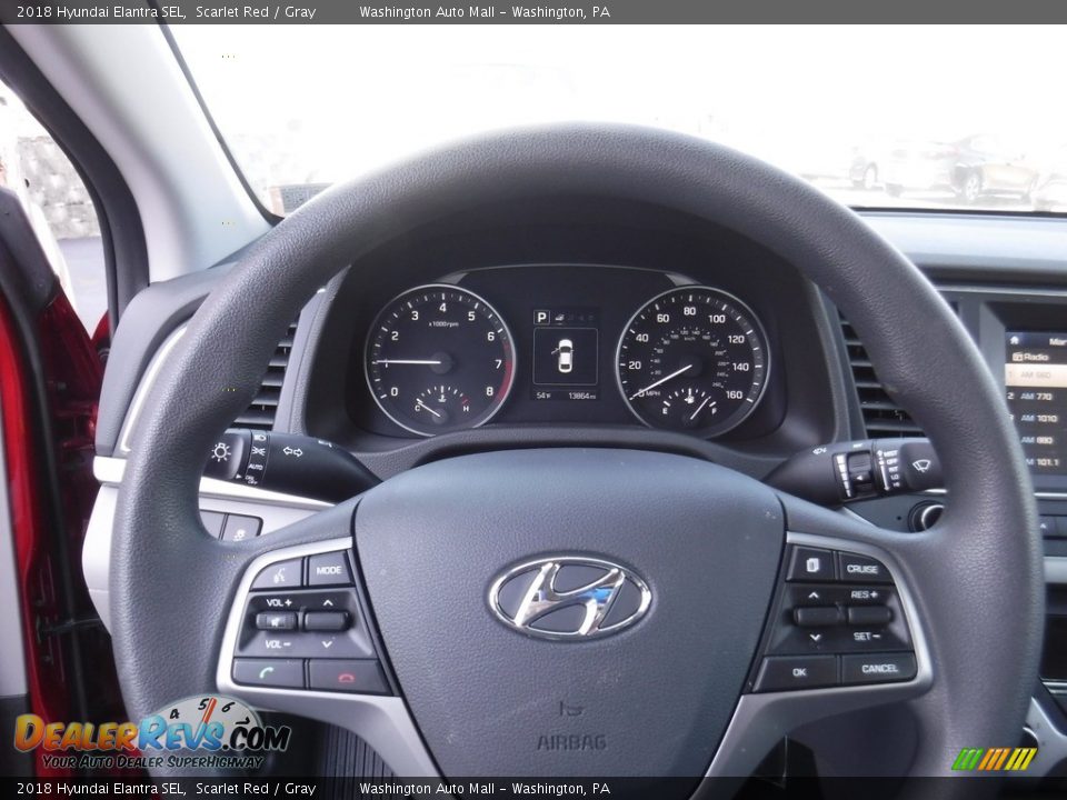 2018 Hyundai Elantra SEL Scarlet Red / Gray Photo #16
