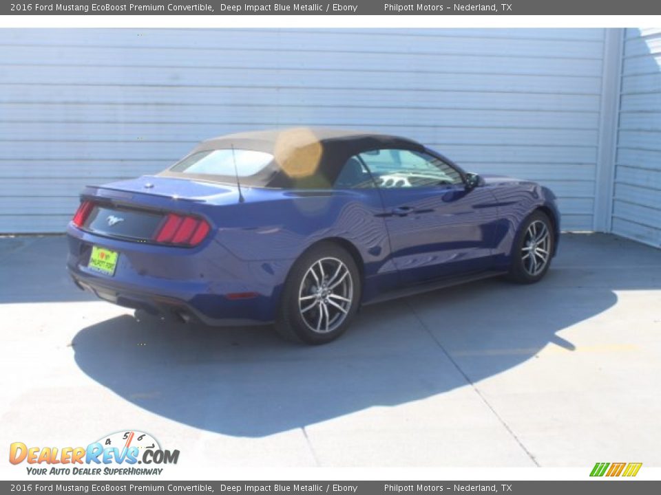 2016 Ford Mustang EcoBoost Premium Convertible Deep Impact Blue Metallic / Ebony Photo #8