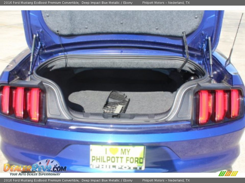 2016 Ford Mustang EcoBoost Premium Convertible Deep Impact Blue Metallic / Ebony Photo #21