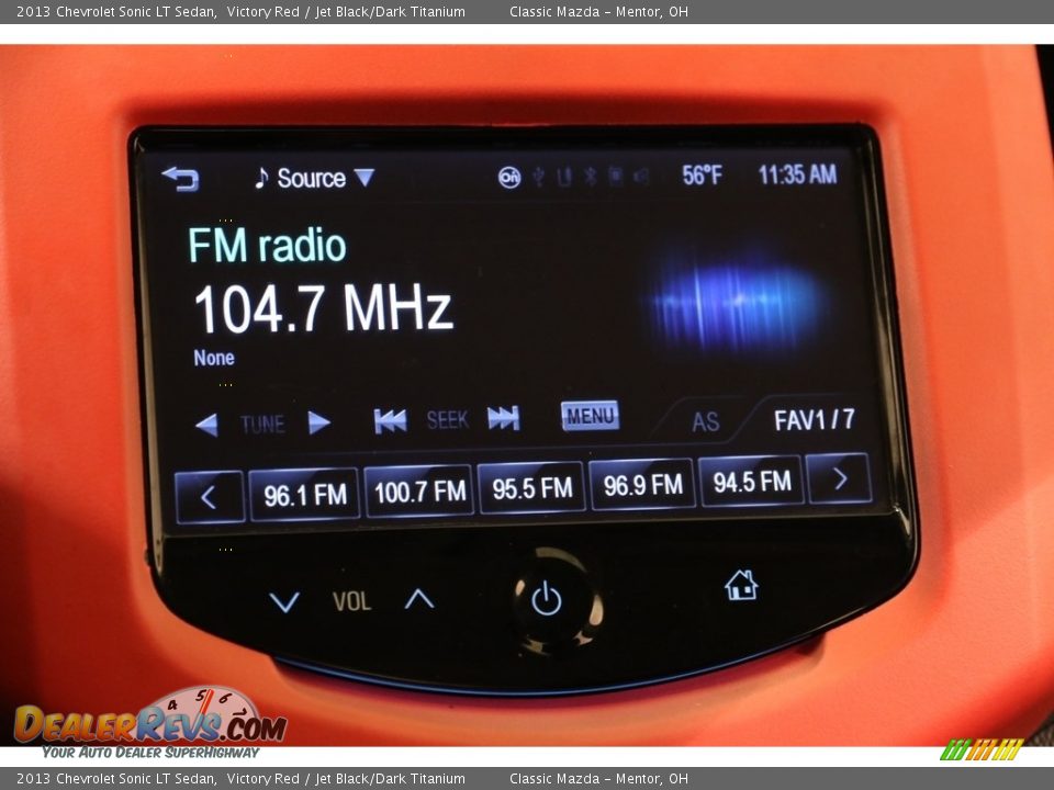 2013 Chevrolet Sonic LT Sedan Victory Red / Jet Black/Dark Titanium Photo #10