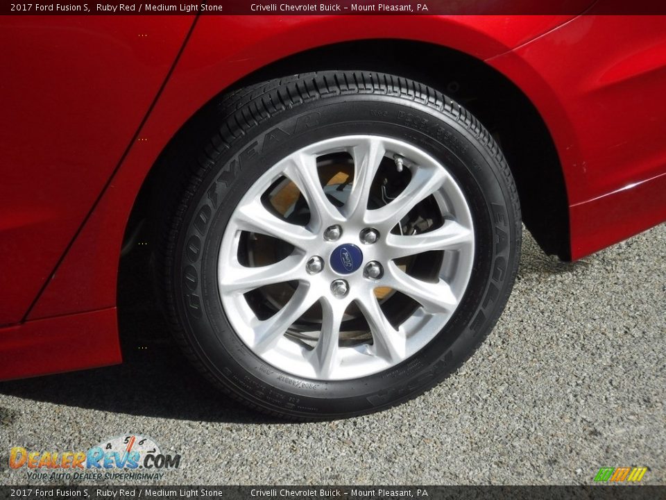 2017 Ford Fusion S Ruby Red / Medium Light Stone Photo #3