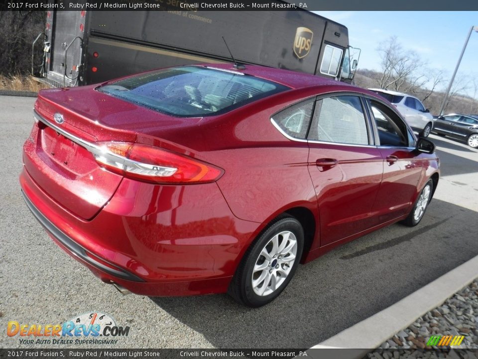 2017 Ford Fusion S Ruby Red / Medium Light Stone Photo #6