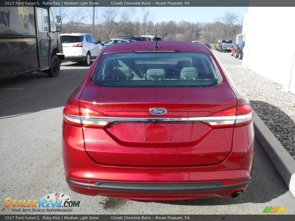 2017 Ford Fusion S Ruby Red / Medium Light Stone Photo #7