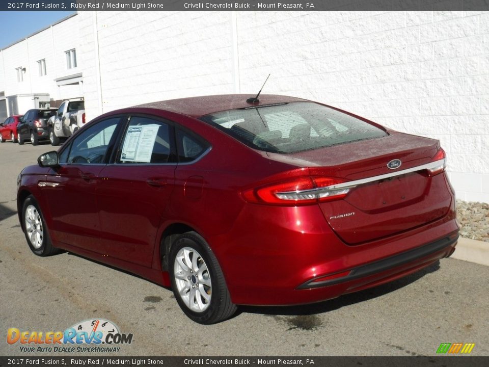2017 Ford Fusion S Ruby Red / Medium Light Stone Photo #8