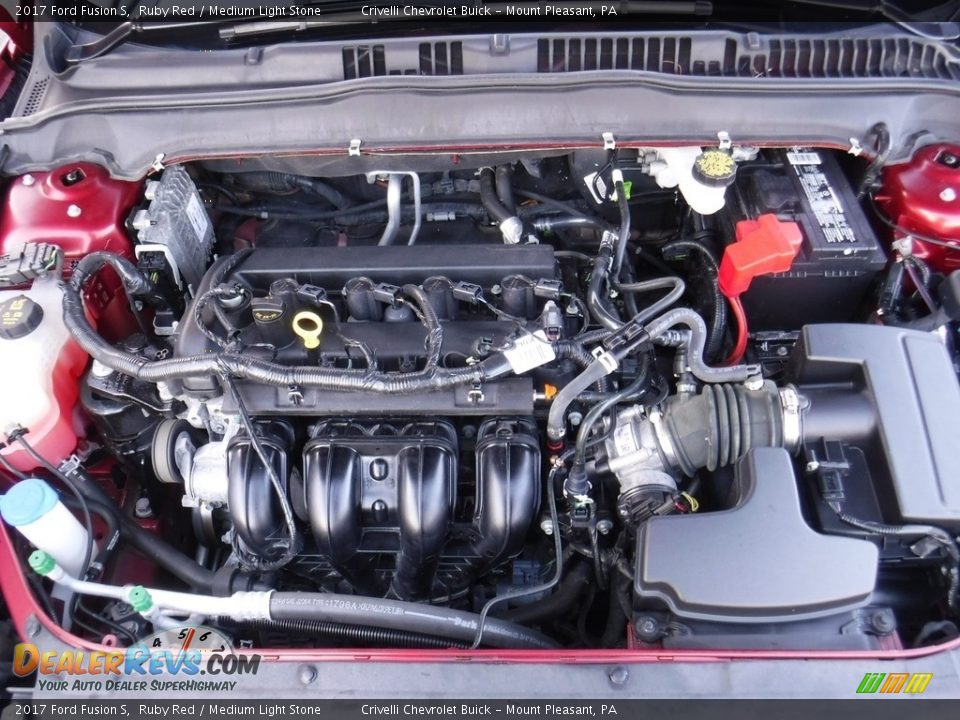 2017 Ford Fusion S Ruby Red / Medium Light Stone Photo #9