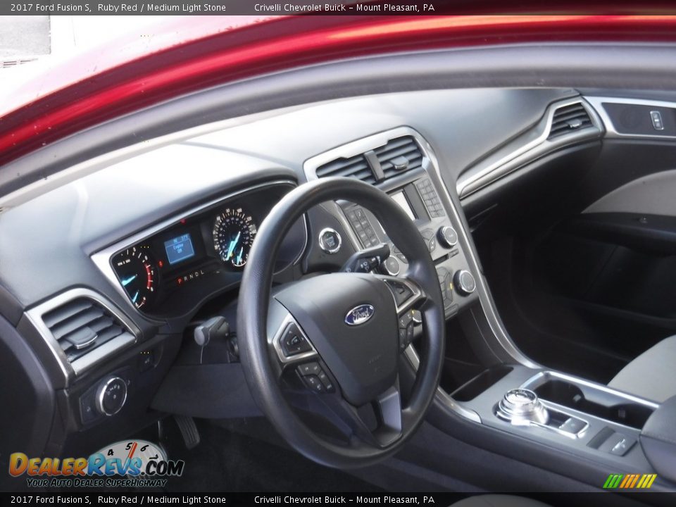 2017 Ford Fusion S Ruby Red / Medium Light Stone Photo #11