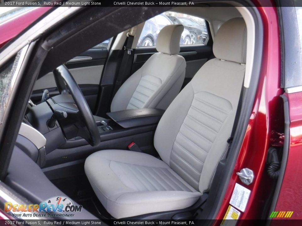 2017 Ford Fusion S Ruby Red / Medium Light Stone Photo #12