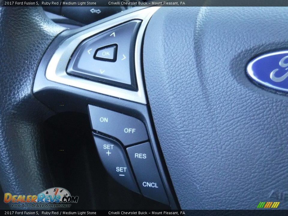 2017 Ford Fusion S Ruby Red / Medium Light Stone Photo #17