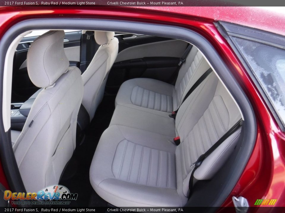 2017 Ford Fusion S Ruby Red / Medium Light Stone Photo #24