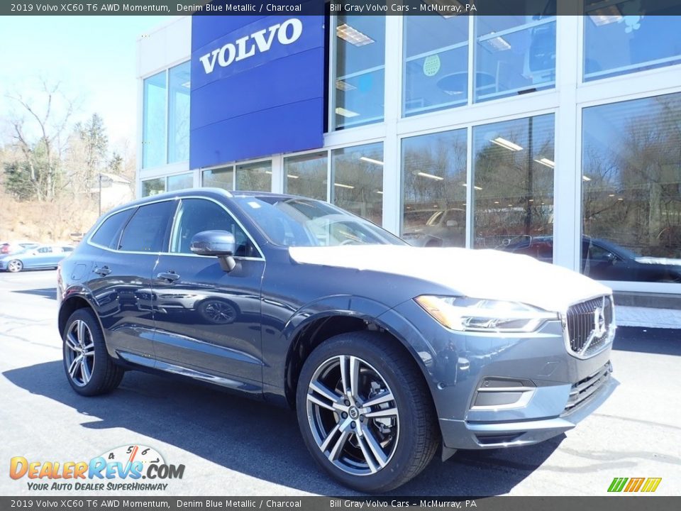 2019 Volvo XC60 T6 AWD Momentum Denim Blue Metallic / Charcoal Photo #1